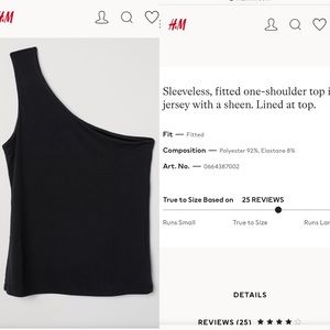 H&M Fitted One-shoulder Top